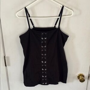 Torrid Size 1 black lace up cami with adjustable spaghetti straps